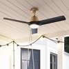 image:imageHunter 52 Aeronaut Outdoor Smart Ceiling Fan LED Light Remote White  ENERGY STAR fan is 64 more efficient with Apple Google Alexa support LED light and remote for bedrooms or patiosLuxe Gold