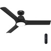 image:imageHunter 52 Aeronaut Outdoor Smart Ceiling Fan LED Light Remote White  ENERGY STAR fan is 64 more efficient with Apple Google Alexa support LED light and remote for bedrooms or patiosMatte Black