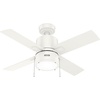 image:imageHunter 52 inch Beck Fresh White Ceiling Fan with LED Light Kit and Pull Chain  Standard Mount Pull Chain 4 Blades For Bedroom Living Room Kitchen 51744Fresh White