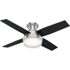 image:imageHunter 52 inch Indoor Ceiling Fan with LED Light and Remote Control  White Modern Ceiling Fan Low Profile Mount 4 Blades For Bedroom Living Room or Kitchen Quiet  Dempsey 59242 Fresh White  with LED Light and Remote Control Low Profile Mount 4 Blades For Bedroom Living Room Kitchen 59242Brushed Nickel  Chocolate Oak