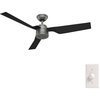 image:imageHunter 52 inch Outdoor or Indoor Ceiling Fan No Light  White Ceiling Fan without Light For Patio Porch Garage or Living Room Standard Mount 3 Blades Wall Control  Cabo Frio 50257 Fresh White  No Light Standard Mount Wall Control 3 Blades For Living Room Patio Porch Garage 50257Matte Silver finish
