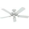 image:imageHunter 52 inch Outdoor or Indoor Ceiling Fan No Light  White Ceiling Fan without Light For Patio Porch Garage or Living Room Standard Mount 5 Blades Pull Chain  Sea Air 53054 White  Standard Mount Pull Chain 5 Blades For Living Room Patio Porch Garage 53054White