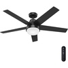 image:imageHunter Aerodyne Indoor Ceiling Fan Smart Modern 52 inch Matte Silver  with LED Light and Remote Control Standard Mount 5 Blades For Bedroom Living Room Kitchen 51315Matte Black