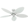 image:imageHunter Bayview Outdoor or Indoor Ceiling Fan No Light 54 inch White  Standard Mount Pull Chain 5 Blades For Living Room Patio Porch Garage 50474White Finish