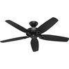 image:imageHunter Builder Elite Outdoor or Indoor Ceiling Fan 52 inch Matte Black  No Light Standard Mount Pull Chain 5 Blades For Living Room Patio Porch 53294Matte Black