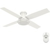 image:imageHunter Dempsey Indoor Ceiling Fan No Light Modern 52 inch Fresh White  Low Profile Mount Remote Control 4 Blades For Bedroom Living Room Kitchen 59248Fresh White finish