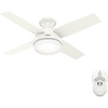 image:imageHunter Dempsey Outdoor or Indoor Ceiling Fan Quiet 44 inch Matte Black  with LED Light and Remote Control Low Profile Mount 4 Blades For Living Room Patio Porch Garage 50400Fresh White