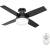 image:imageHunter Dempsey Outdoor or Indoor Ceiling Fan Quiet 44 inch Matte Black  with LED Light and Remote Control Low Profile Mount 4 Blades For Living Room Patio Porch Garage 50400Matte Black