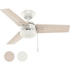 image:imageHunter Fan 36 inch Ceiling Fan with No Light Outdoor or Indoor White Ceiling Fan with Pull Chain for Porch Living Room Office Kitchen Garage 3 Blades Renewed