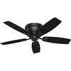image:imageHunter Fan 48 inch Low Profile Matte Black Outdoor Ceiling Fan 5 Blade Renewed