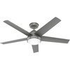 image:imageHunter Fan 52 Inch Matte Silver IndoorOutdoor Ceiling Fan with Lights for Farmhouse Patio Bedroom Living Room Office Basement Kitchen Renewed CC5C26C12