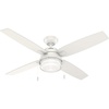 image:imageHunter Fan 52 inch Casual Fresh White IndoorOutdoor Ceiling Fan with LED Light Kit RenewedFresh White