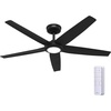 image:imageHunter Fan 52 inch Ceiling Fan with Light Outdoor or Indoor White Ceiling Fan with Remote for Porch Living Room Office Kitchen Garage 5 Blades RenewedMatte Black