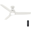 image:imageHunter Fan 52 inch Ceiling Fan with Light and Remote Outdoor or Indoor White Ceiling Fan for Porch Living Room Office Kitchen Garage 3 Blades Renewed