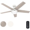 image:imageHunter Fan 52 inch Ceiling Fan with Lights and Remote Outdoor or Indoor White Ceiling Fan for Porch Living Room Office Kitchen Basement Renewed