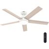 image:imageHunter Fan 52 inch Ceiling Fan with Lights and Remote Outdoor or Indoor White Ceiling Fan for Porch Living Room Office Kitchen Garage Renewed