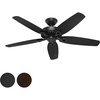 image:imageHunter Fan 52 inch Outdoor Ceiling Fan in New Bronze with 5 Stained Oak Fan Blades Renewed Matte Black