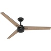 image:imageHunter Fan 60 inch Ceiling Fan with No Light Outdoor or Indoor Matte Black Ceiling Fan with 3 Blades for Porch Living Room Office Kitchen Garage Renewed