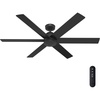 image:imageHunter Fan 60 inch Ceiling Fan with No Light and Remote Outdoor or Indoor Black Ceiling Fan for Porch Living Room Office Kitchen Garage 6 Blades Renewed