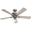 image:imageHunter Fan Company 52534 52 inch Crestfield HunterExpress Easy Install Matte Silver Ceiling Fan with LED Light Kit and Pull Chain  with LED Lights and Pull Chain Standard Mount For Bedroom Living Room Kitchen 35 inch Downrod 52534Matte Silver