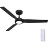 image:imageHunter Fan Outdoor or Indoor Ceiling Fan 52 in White Ceiling Fan with Light and Remote for Patios Living Room Bedroom Porch Garage 3 Blades Renewed Matte BlackMatte Black