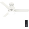 image:imageHunter Gilmour Outdoor or Indoor Ceiling Fan Quiet 44 inch Matte Black  with LED Light and Remote Control Standard Mount 3 Blades For Living Room Patio Porch Garage 51844Matte White
