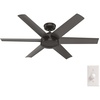 image:imageHunter Jetty WeatherMax IndoorOutdoor Ceiling Fan with Wall Control  No Light Standard Mount Wall Control 6 Blades For Living Room Patio Porch Garage 51202Noble Bronze