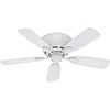 image:imageHunter Low Profile IV Indoor Ceiling Fan No Light 42 inch New Bronze  Low Profile Flush Mount Pull Chain 5 Blades For Bedroom Living Room Kitchen 51061White