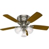 image:imageHunter Low Profile IV Indoor Ceiling Fan No Light 42 inch New Bronze  Low Profile Flush Mount Pull Chain 5 Blades For Bedroom Living Room Kitchen 51061Antique Pewter