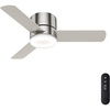 image:imageHunter Minimus Indoor Ceiling Fan Modern Quiet 44 inch Brushed Nickel  with LED Light Low Profile Flush Mount Remote Control 3 Blades For Bedroom Living Room 59454Brushed Nickel