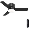 image:imageHunter Minimus Indoor Ceiling Fan Modern Quiet 44 inch Brushed Nickel  with LED Light Low Profile Flush Mount Remote Control 3 Blades For Bedroom Living Room 59454Matte Black