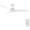 image:imageHunter Mosley Outdoor or Indoor Ceiling Fan 52 inch Premier Bronze  No Light Standard Mount Wall Control 3 Blades For Living Room Patio Porch Garage 50962Fresh White