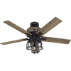 image:imageHunter Mt Vista Indoor Ceiling Fan 52 inch Natural Black Iron  with LED Lights Standard Mount Pull Chain 5 Blades For Bedroom Living Room Kitchen 50169