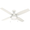 image:imageHunter Ocala Outdoor or Indoor Ceiling Fan Rustic 52 inch Noble Bronze  with LED Light and Pull Chain Standard Mount 4 Blades For Living Room Patio Porch Garage 59214Fresh White
