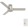 image:imageHunter Presto Indoor Ceiling Fan No Light Modern 44 inch Dove Grey  Low Profile Mount Wall Control 3 Blades For Bedroom Living Room Kitchen 52404Matte Nickel