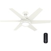 image:imageHunter Sotto Indoor Ceiling Fan Modern Quiet 52 inch Brushed Nickel  with LED Light and Remote Control Standard Mount 6 Blades For Bedroom Living Room Kitchen 50976Fresh White