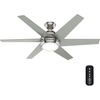 image:imageHunter Sotto Indoor Ceiling Fan Modern Quiet 52 inch Brushed Nickel  with LED Light and Remote Control Standard Mount 6 Blades For Bedroom Living Room Kitchen 50976Brushed Nickel