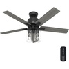 image:imageHunter Techne Indoor Ceiling Fan Smart Quiet 52 inch Matte Black  with LED Lights and Remote Control Standard Mount 5 Blades For Bedroom Living Room Kitchen 52311Matte Black