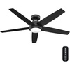 image:imageHunter Zayden Indoor Ceiling Fan Standard Mount 52 inch Matte Silver  with LED Light and Remote Control Quiet 5 Blades For Bedroom Living Room Kitchen 51696Matte Black