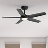 image:imageHunter ZenTech 44 Inch Smart Ceiling Fan with LED Light for Bedroom IndoorOutdoor Damp Rated 5Blade Fresh White WiFi Enabled Compatible with Alexa Google amp AppleMatte Black