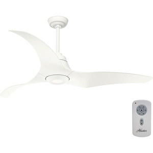 image:imageCasablanca 60 inch Outdoor or Indoor Ceiling Fan with LED Light and Remote Control  Modern Ceiling Fan Standard Mount 3 Blades For Patio Garage or Porch Quiet  Stingray 59144 GranitePorcelain White finish