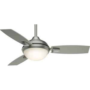 image:imageCasablanca Verse Outdoor or Indoor Ceiling Fan 44 inch Maiden Bronze  with LED Light and Remote Control Standard Mount 3 Blades For Living Room Patio Porch Garage 59154Brushed Nickel