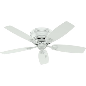 image:imageHinter Fan 48 Outdoor Hugger Ceiling Fan in White with 5 White Plastic Blades Renewed