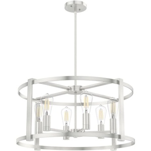 image:imageHunter  Astwood 4Light Brushed Nickel Medium Size Chandelier Dimmable Caged Style Drum Shaped for Bedrooms Kitchens Dining Living Rooms  19117Brushed Nickel