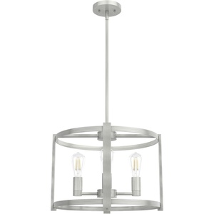 image:imageHunter  Astwood 4light Brushed Nickel Medium Size Chandelier Dimmable Caged Style Drum Shaped for Bedrooms Kitchens Dining Living Rooms  19134Brushed Nickel