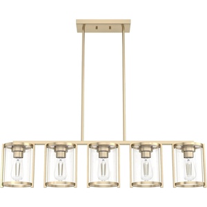image:imageHunter  Astwood 5light Matte Black Large Chandelier Dimmable Caged Style Linear Shaped for Bedrooms Kitchens Dining Living Rooms  48013Alturas Gold