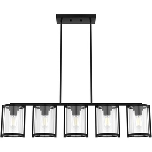 image:imageHunter  Astwood 5light Matte Black Large Chandelier Dimmable Caged Style Linear Shaped for Bedrooms Kitchens Dining Living Rooms  48013Matte Black