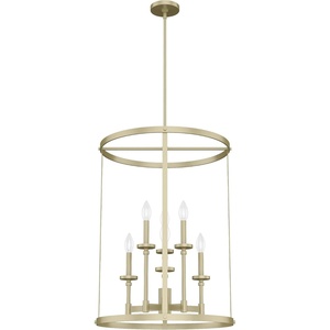 image:imageHunter  Briargrove 6light Modern Brass Medium Size Chandelier Dimmable Formal Style Cylinder Shaped for Bedrooms Kitchens Dining Living Rooms  19699