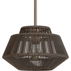 image:imageHunter  Brookhollow 1Light Sable Rattan Medium Size Pendant Light Dimmable Casual Style Geometric Shaped for Bedrooms Kitchens Dining Living Rooms  13215Sable Rattan