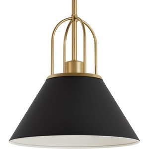 image:imageHunter  Carrington Isle 1Light Matte Black Medium Size Pendant Light Dimmable Casual Style Cone Shaped for Bedrooms Kitchens Dining Living Rooms  13165Flat Matte Black